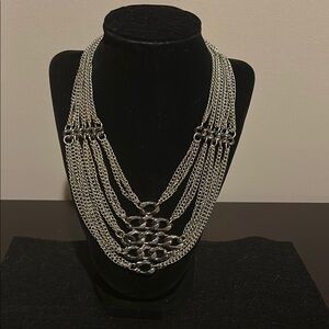 Elegant Silver Multi-Layer Necklace
